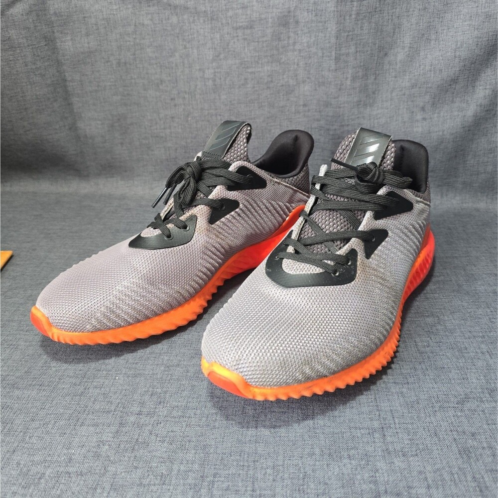 Adidas Alphabounce City Grey & Neon Orange Men's 10.5 Athletic Sneakers